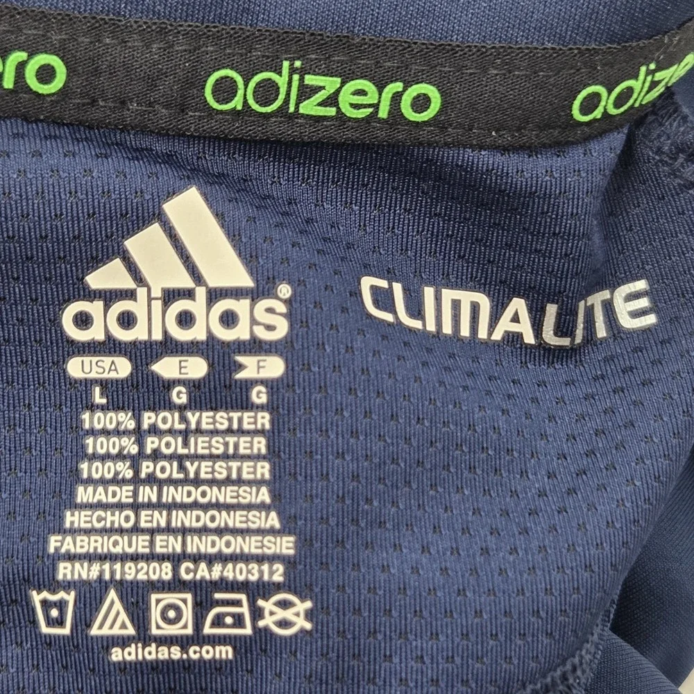 Notre Dame Fighting Irish Polo Shirt Mens Large Blue Golf‎ Adidas Climalite NCAA